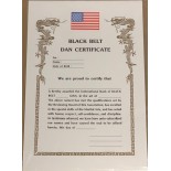 606B "Dan" Black Belt Certificate (for any Martial Arts)